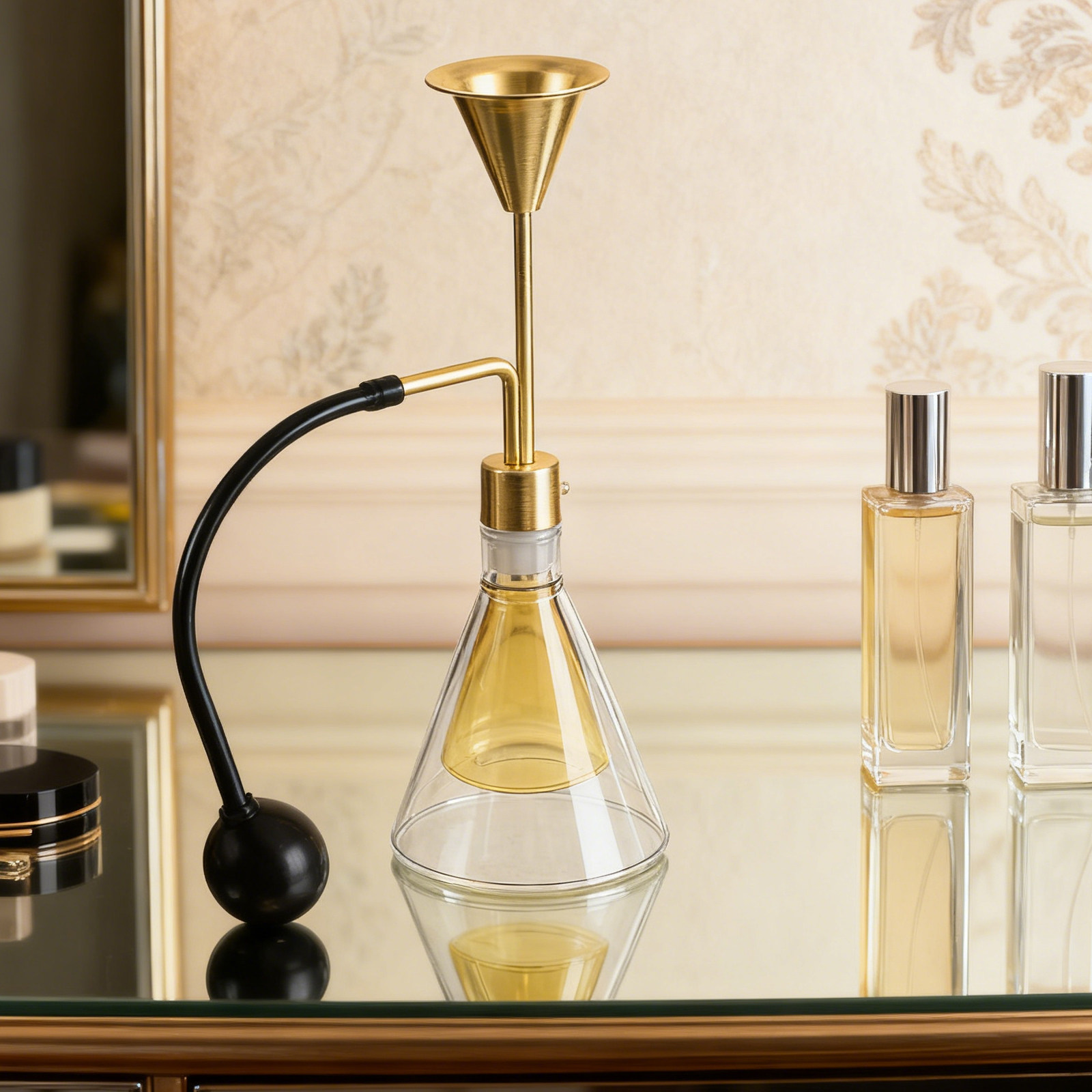 Perfume Fragrance Diffuser - Double Wall Glass Essential Oil Flask