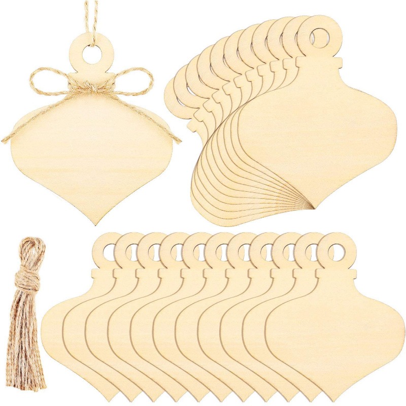 Oud Wood Chip - 10PCS Christmas Wooden Hanging Ornaments Acorn
