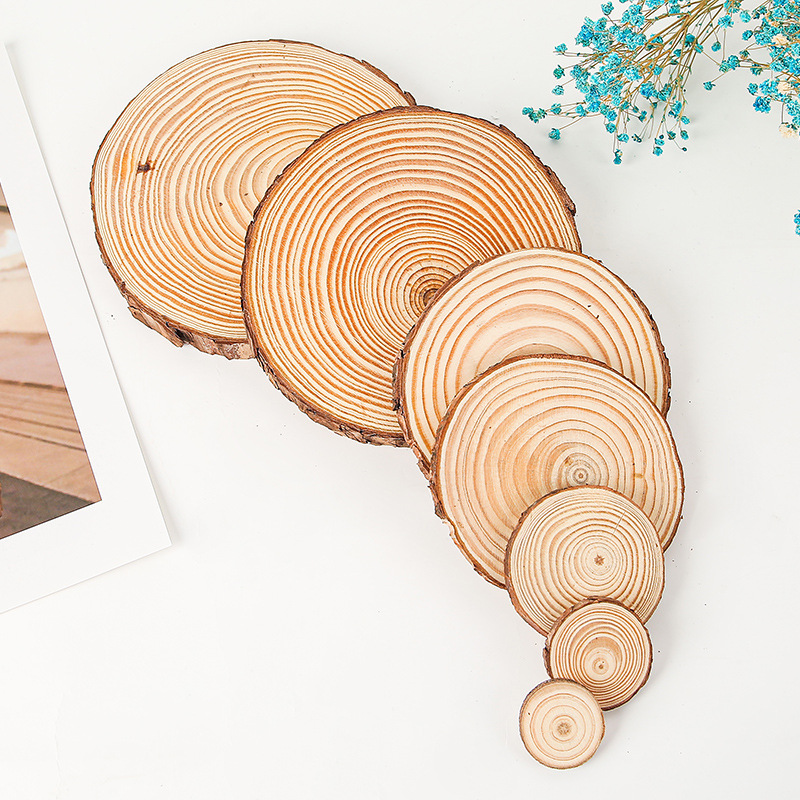 5Pcs Natural Pine Round Unfini - Oud Wood Chip recension och pris
