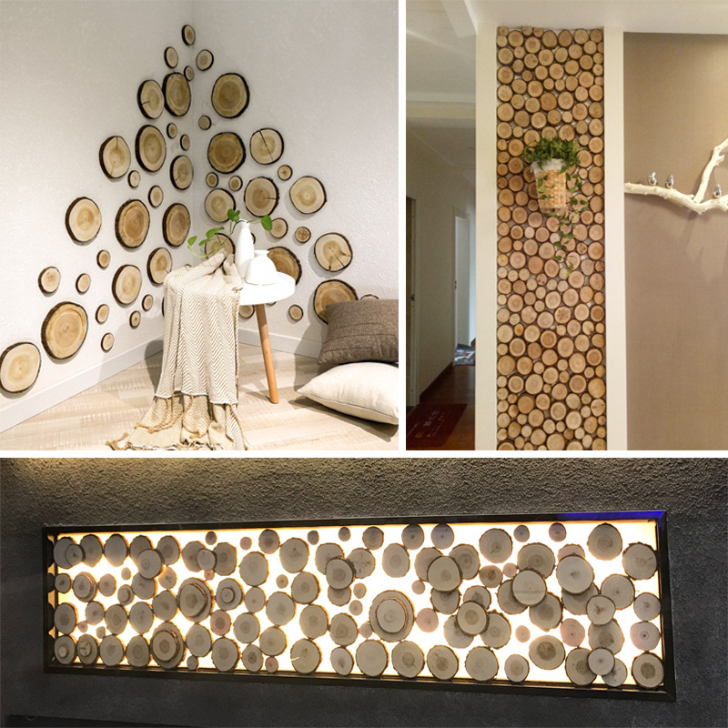 5Pcs Natural Pine Round Unfini - Oud Wood Chip recension och pris