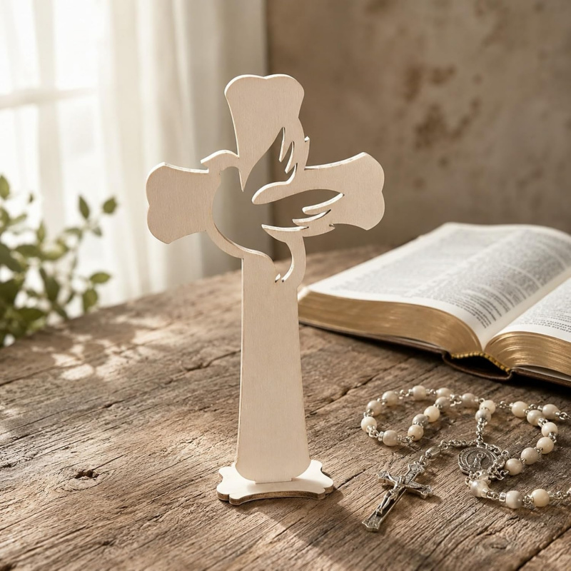 Wooden Peace Dove Cross Slices - Oud Wood Chip recension och pris