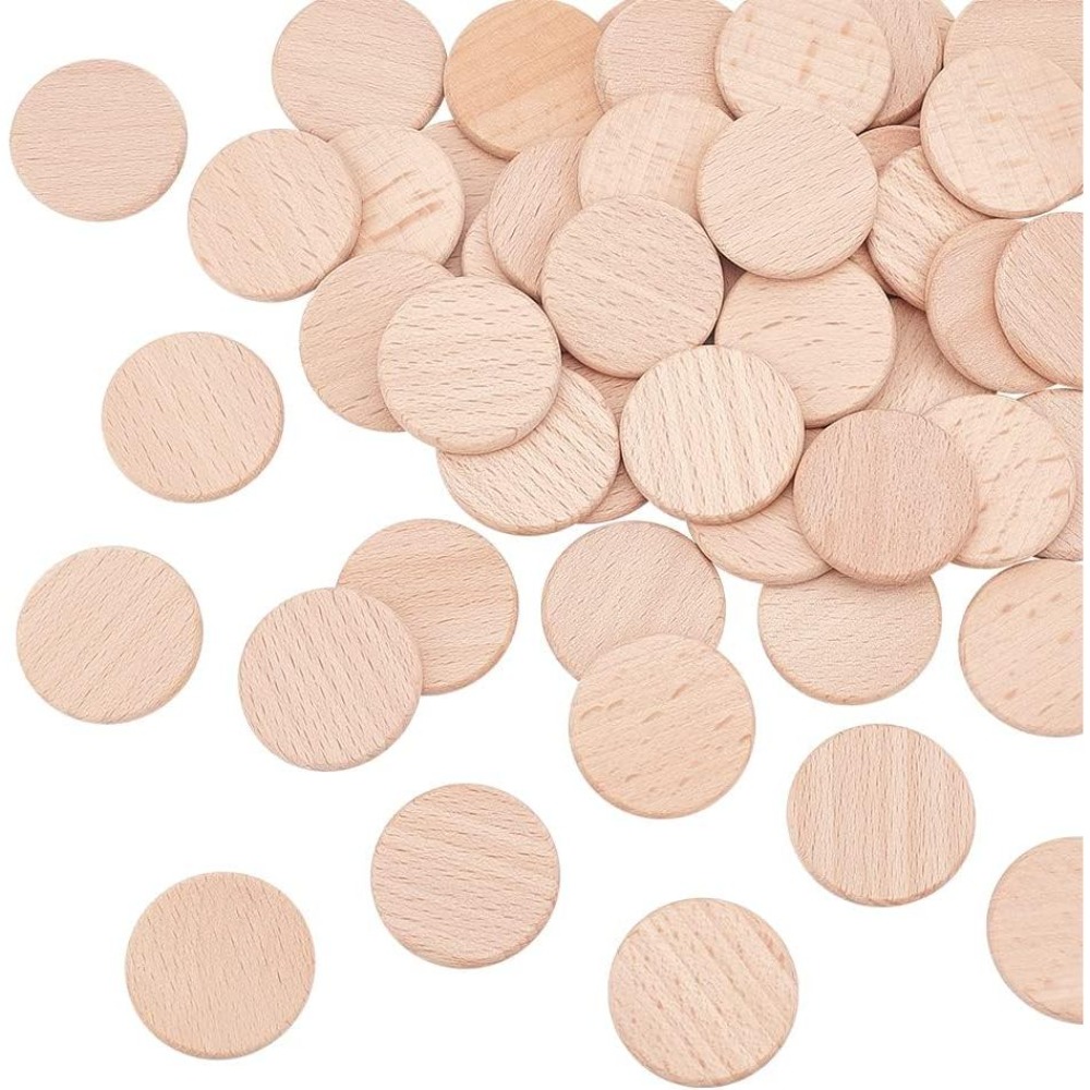 50Pcs 30.5mm Blank Beech Wood  - Oud Wood Chip recension och pris
