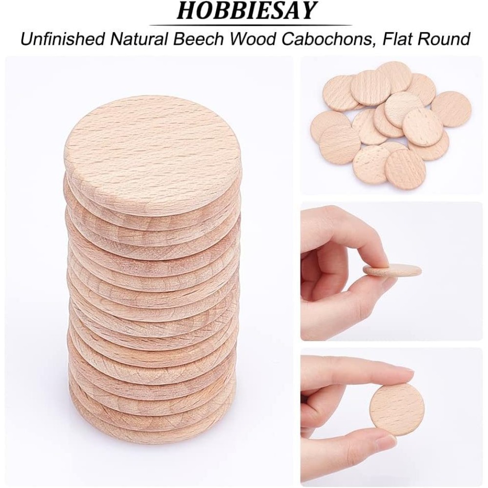 50Pcs 30.5mm Blank Beech Wood  - Oud Wood Chip recension och pris