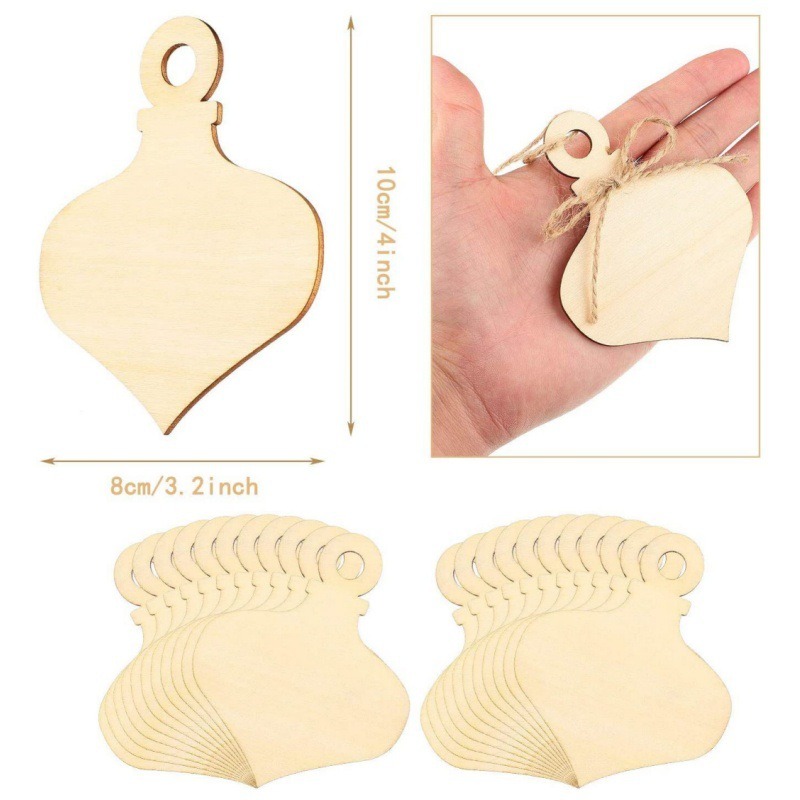 10PCS Christmas Wooden Hanging - Oud Wood Chip recension och pris