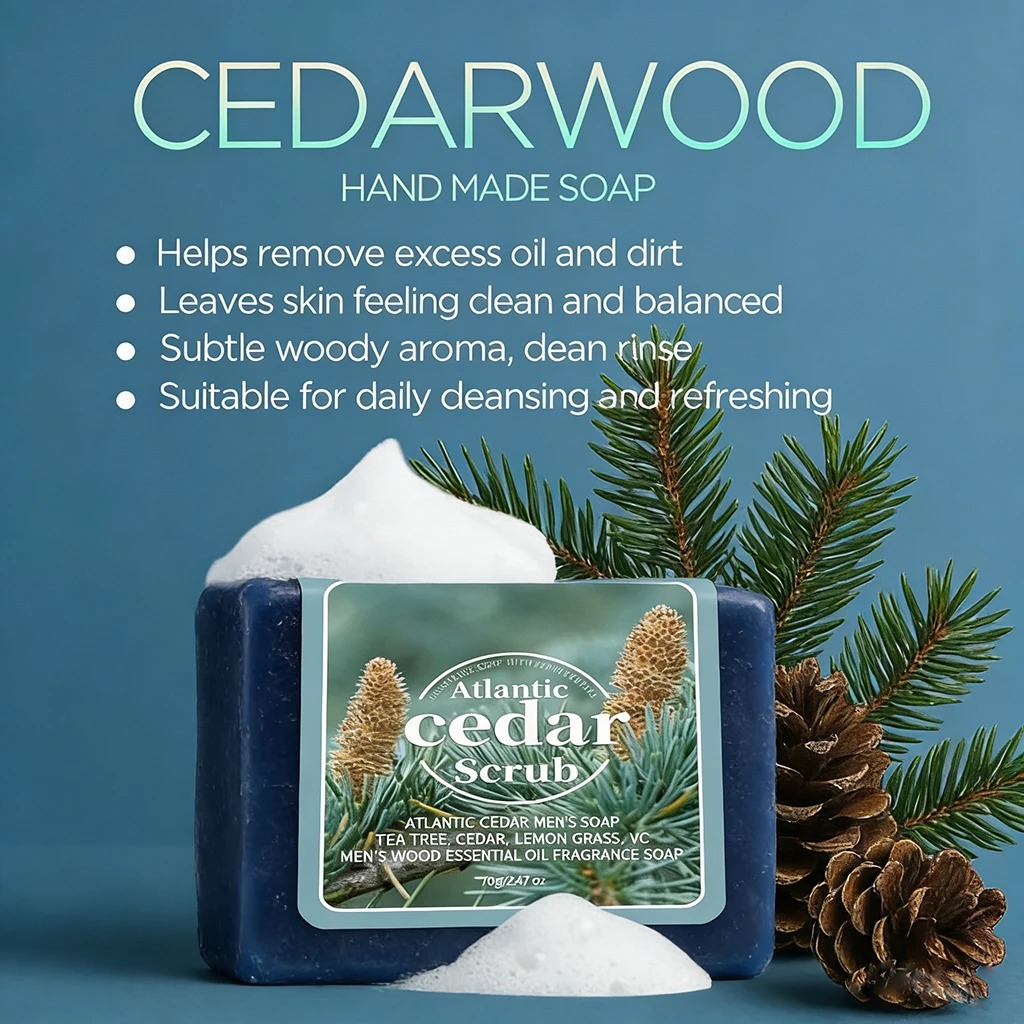Men's Cedar Essential Oil Soap - Perfume Fragrance Essence recension och pris