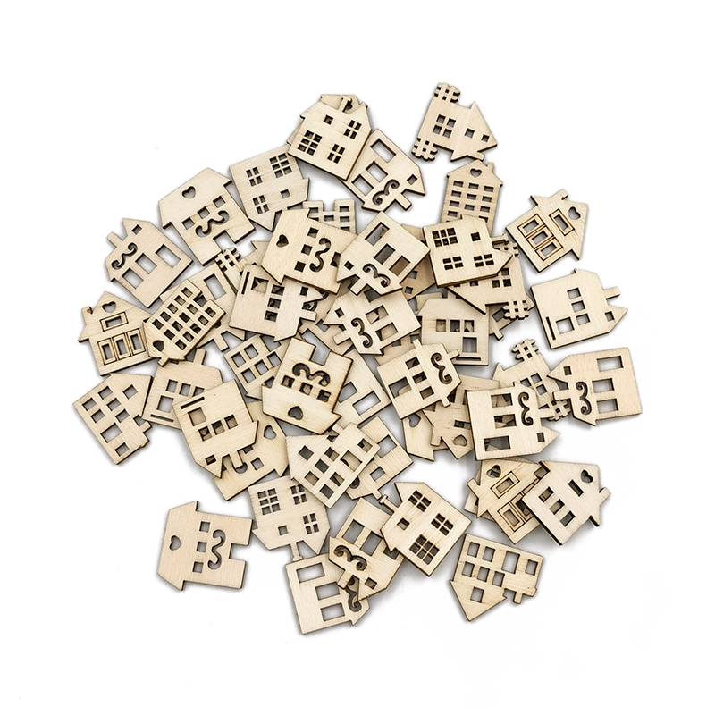 50pcs Unpainted Wood Slices fo - Oud Wood Chip recension och pris